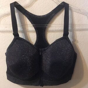 PINK Victoria's Secret Glitter Black Racerback Bra
